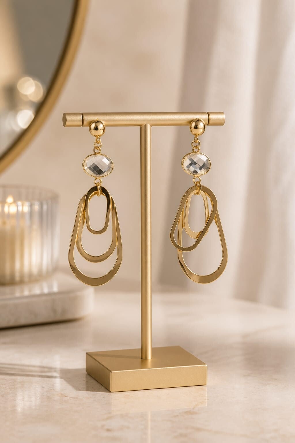 Pendientes y Aretes Acero Oro