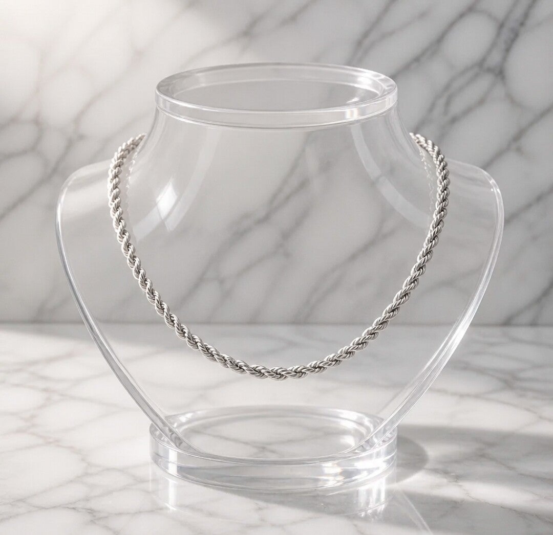 Cadena Cordón Premium – Acero Quirúrgico 316L Estilo Rope Chain
