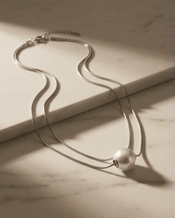 Pearl Aura – Collar de Perla en Acero Quirúrgico 316L