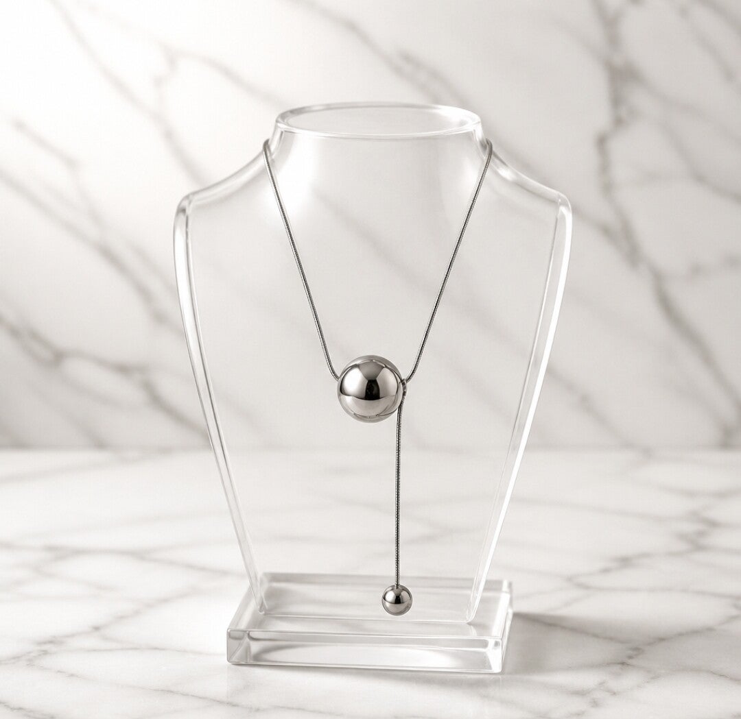 Collar Corbatero de Esferas Minimalista – Acero Quirúrgico 316L
