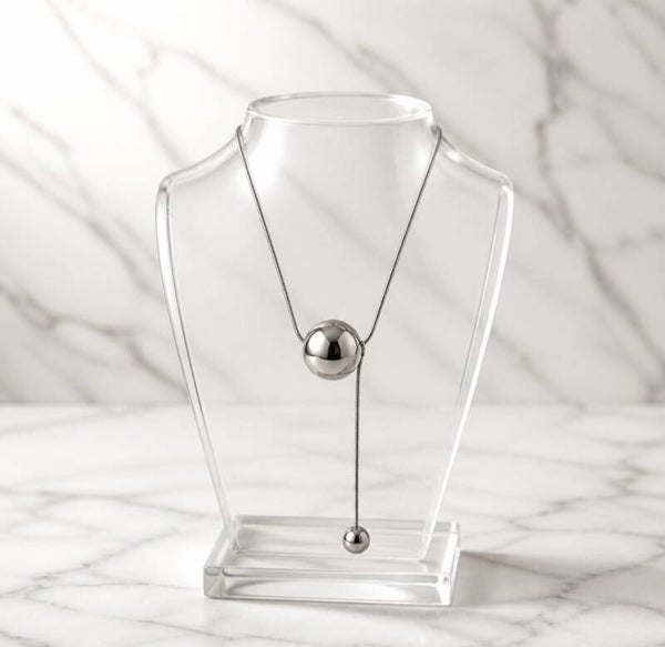 Collar Corbatero de Esferas Minimalista – Acero Quirúrgico 316L