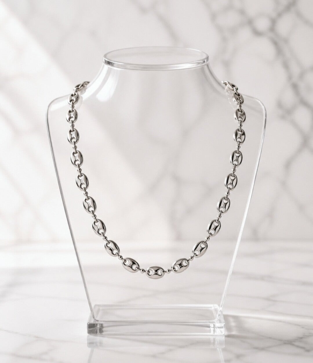 Collar Grano de Café – Acero Quirúrgico 316L Estilo Calabrote Premium