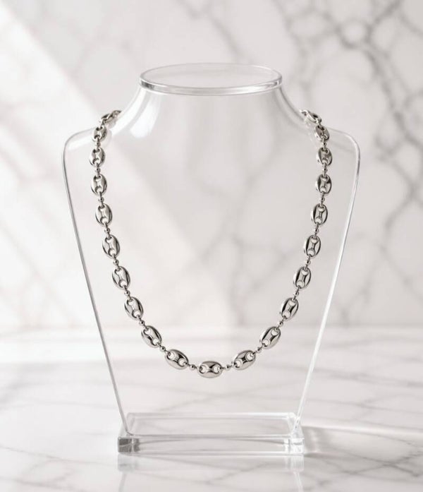 Collar Grano de Café – Acero Quirúrgico 316L Estilo Calabrote Premium