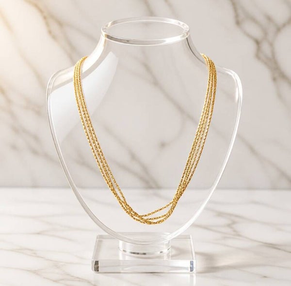 Collar Multicadena Minimal – Acero Quirúrgico Chapado en Oro 18Klt