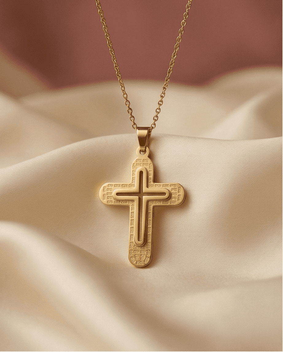 Crucifijo exclusivo - chapado en oro 18klt
