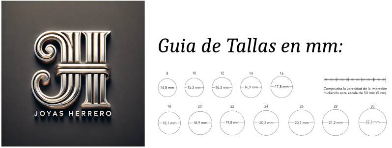 Guia de tallas para anillos en mm