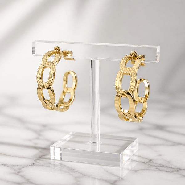 Pendientes Astraya Lien – Acero Quirúrgico Dorado