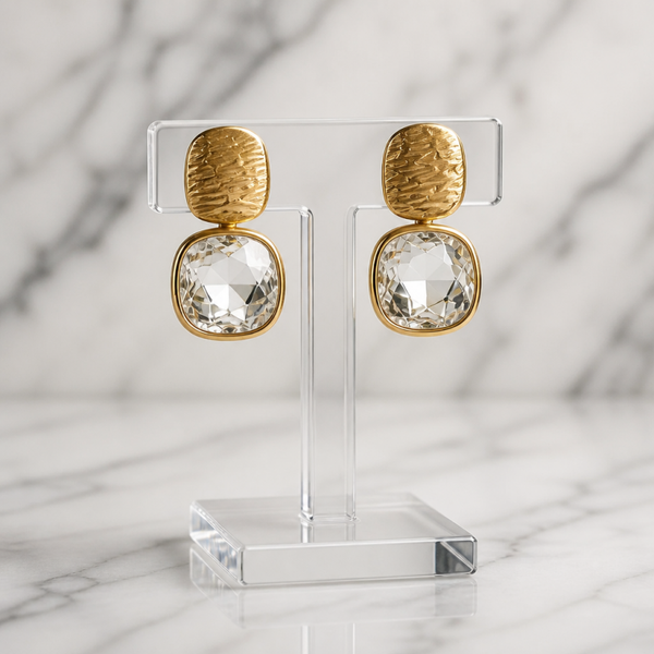 Pendientes Cristal Nilo – Acero Quirúrgico y Oro 18K