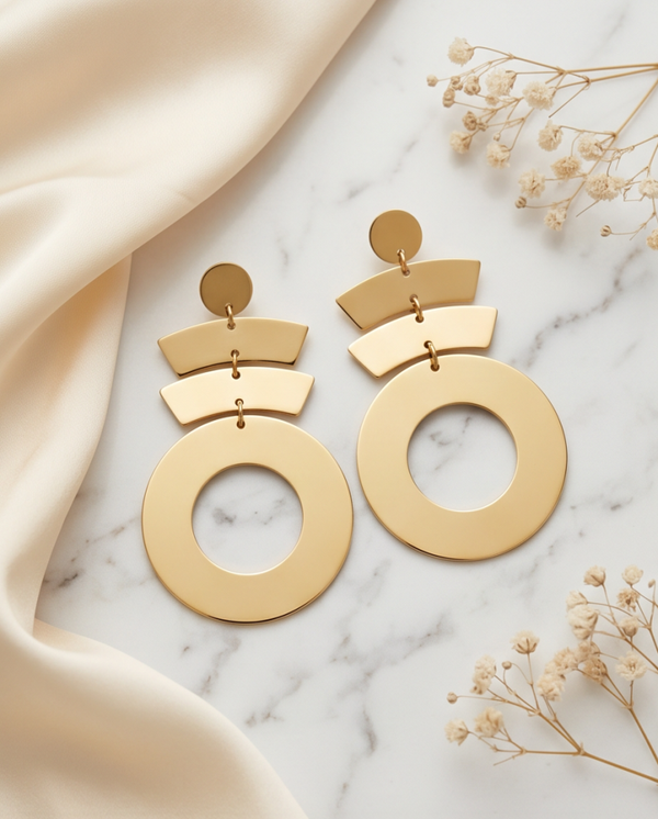 Pendientes Geométricos  Aura Gold - Chapados oro18klt