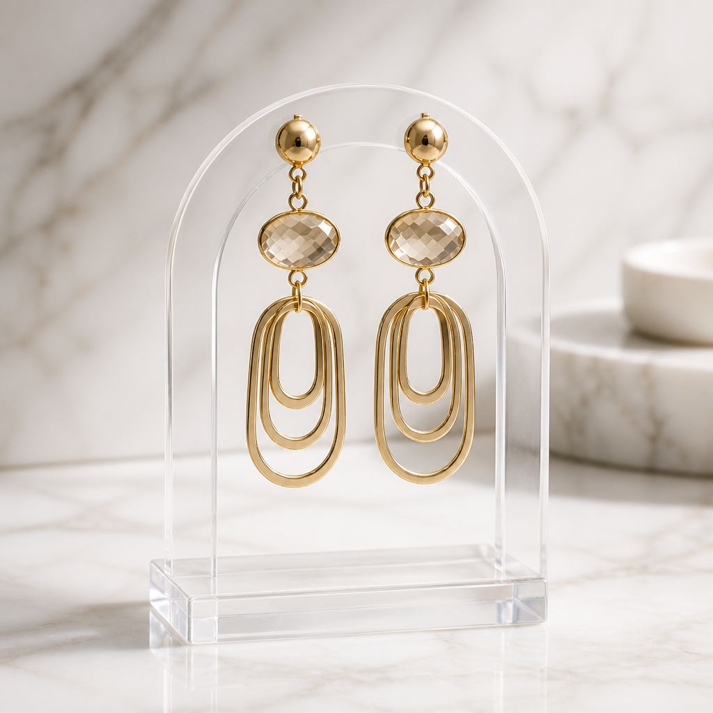 Pendientes Tri-Oval - Elegancia en Movimiento