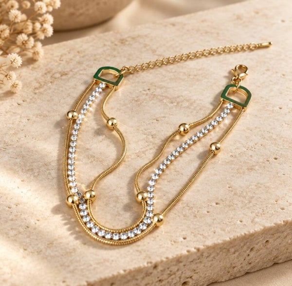 Pulsera Golden Wave Luxury – Triple Cadena