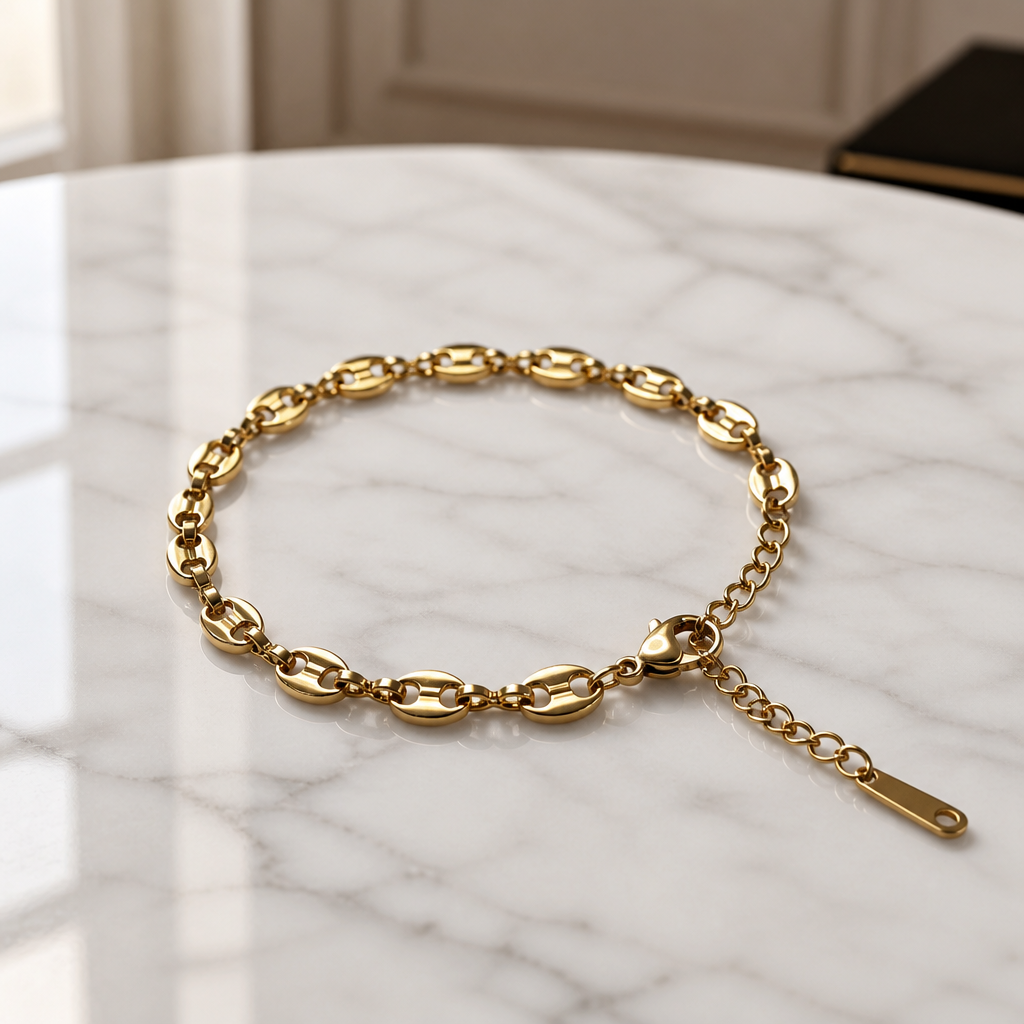 Pulsera Ajustable Café Doré - acero oro 18klt