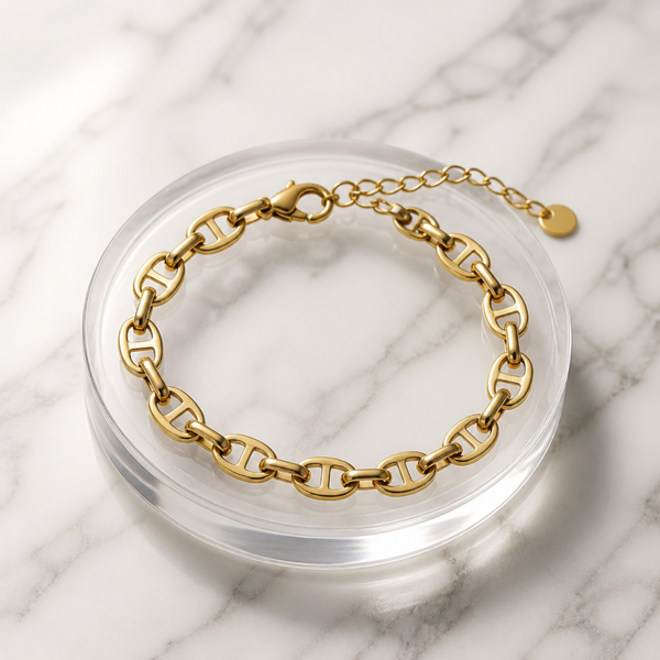 Pulsera de Eslabones Marina Gold - acero oro 18klt