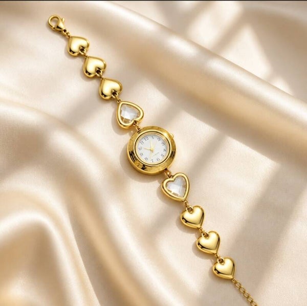 Pulsera Reloj de Mujer en Acero Quirúrgico Chapado en Oro 18K