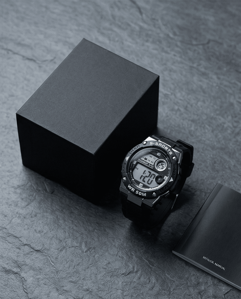 Reloj Digital Deportivo Hombre S-SPORTS con Correa de Caucho – WR 50M