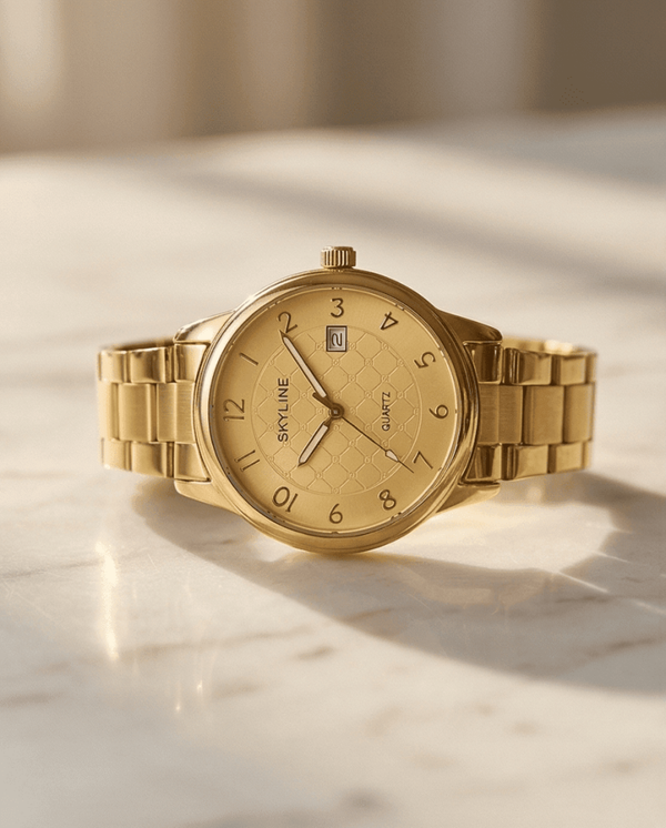 Reloj Skyline Oro con Dial Patrón - woman