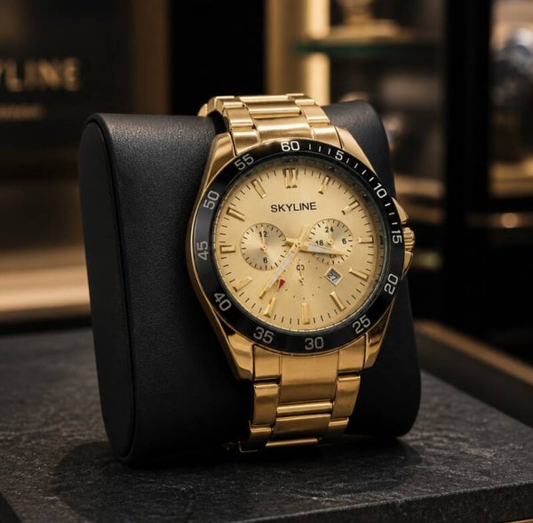 Reloj Skyline Gold Elite Hombre Dorado – Esfera Gold, Cronógrafo y Estilo Exclusivo