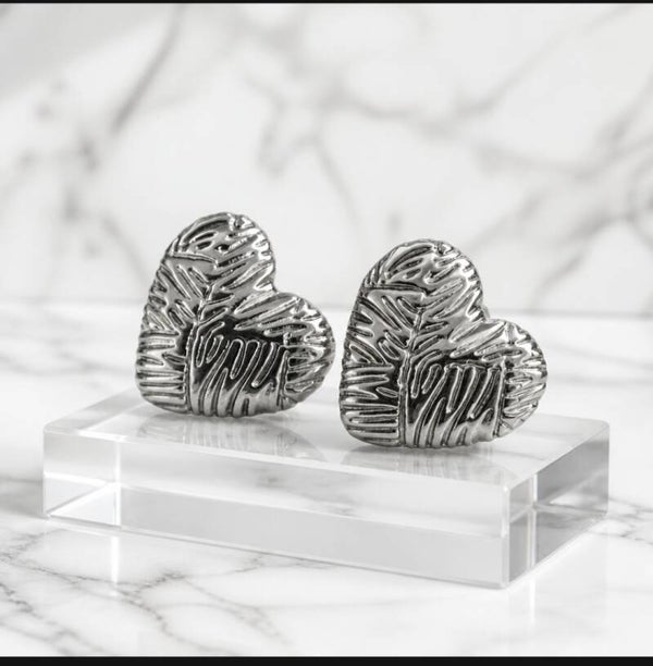 Pendientes Corazón Acero 316L – Diseño Texturizado Premium