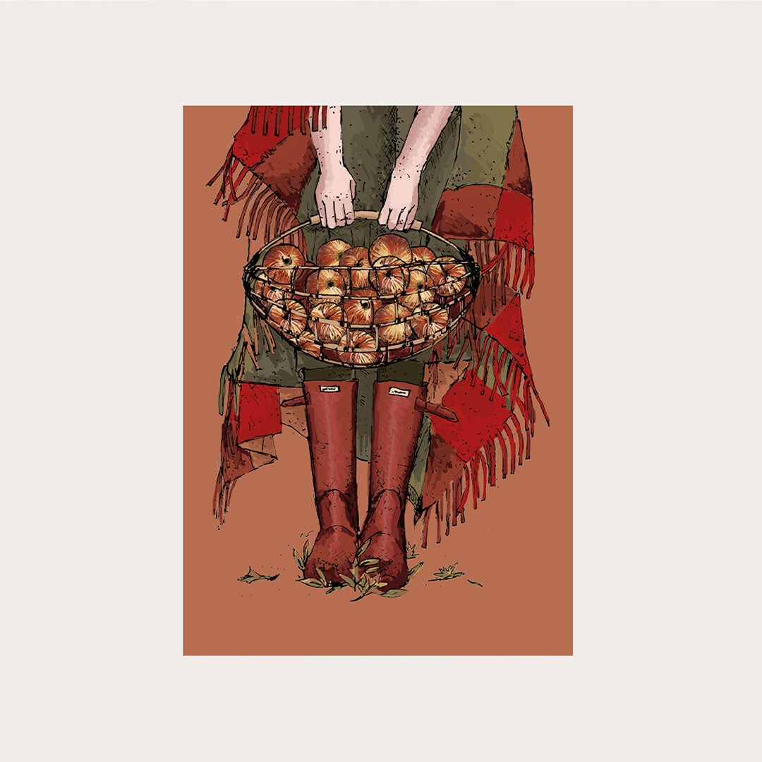 Kaart meisje met appels nieuw