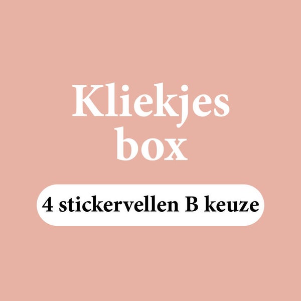Kliekjesbox 4 stickervellen B keuze