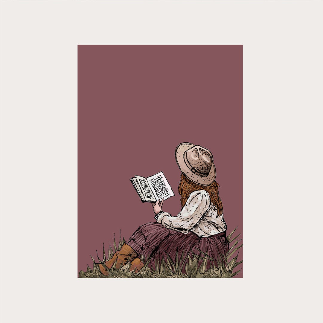 Kaart meisje lezen nieuw