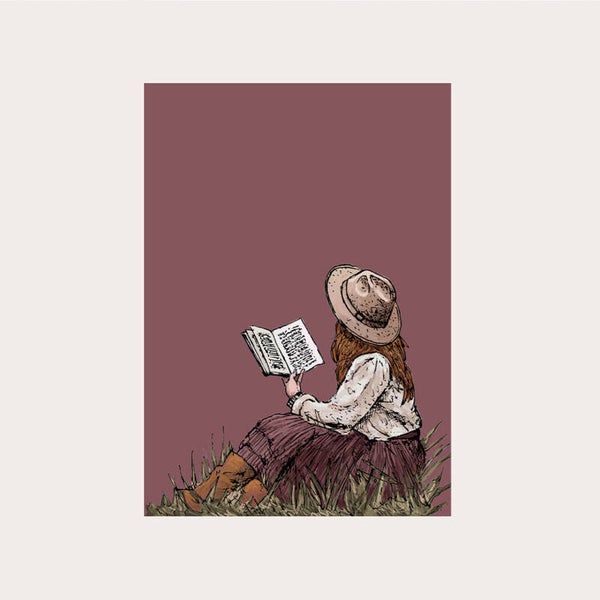 Kaart meisje lezen nieuw