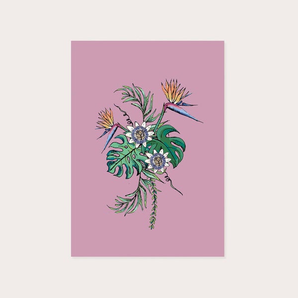 Kaart tropische bloemen