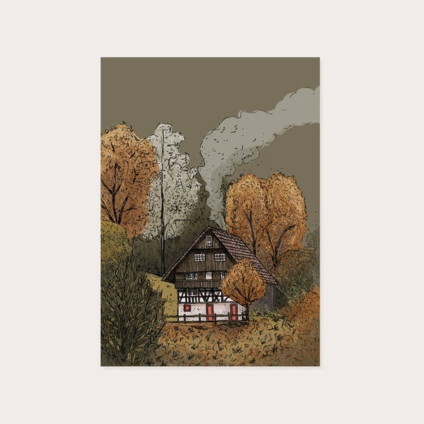Kaart huisje in bos