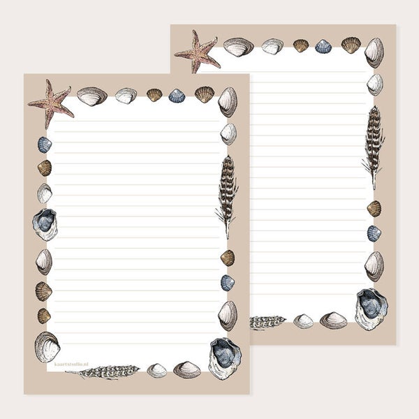 Schrijfblok/briefpapier blok A5 noordzee dubbelzijdig
