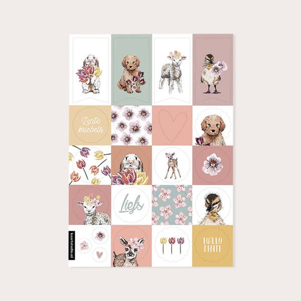 Stickervel  lente jonge dieren
