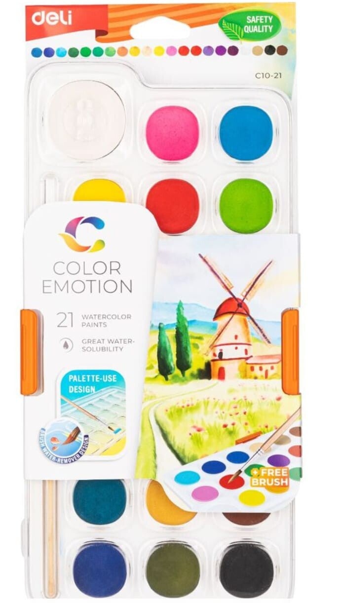 Deli Acquarelli 21 Colori + Pennello