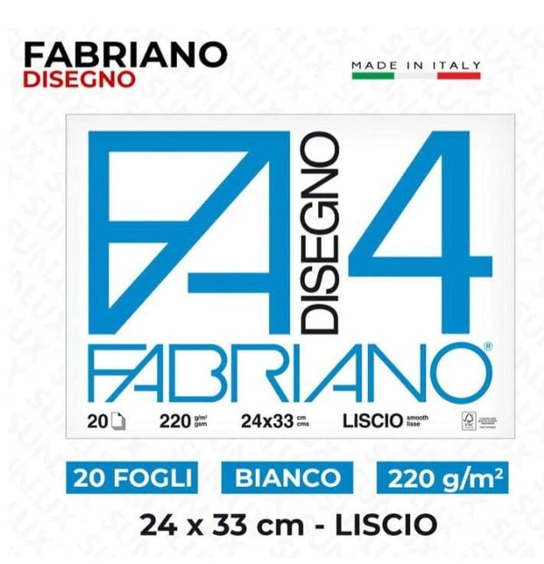 Fabriano F4 Liscio 24x33 220 gr 20 Fogli