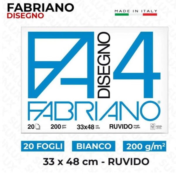 Fabriano F4 Ruvido 33x48 20 Fogli 200Gr