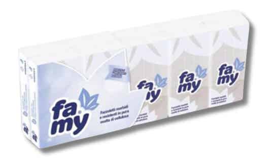 Famy Fazzoletti In Pura Ovatta di Cellulosa 10 x 9 3 veli