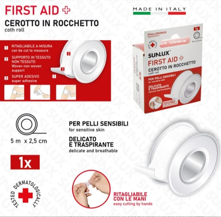 Sunlux Rocchetto TNT Tessuto non Tessuto per Pelli Sensibili 2,5cm X 5m