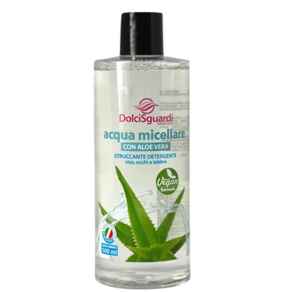Dolci Sguardi Acqua Micellare Struccante Detergente Viso Occhi Labbra Vegan Formula 500ml