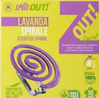 Setablu Setaout Spirale Lavanda 10 Spirali + 1 Supporto Metallico