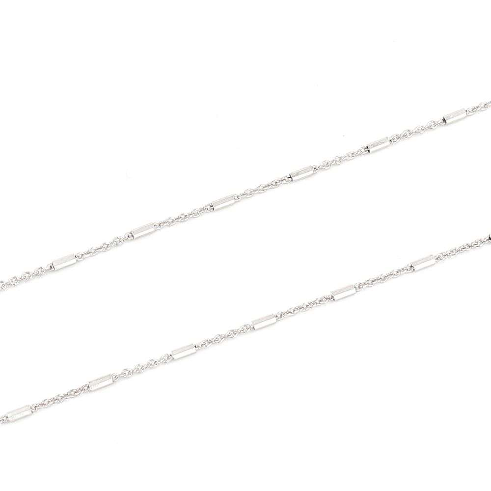 Catena Forzatina con Fascia Diamantata ag 925 Rodiato cm. 90