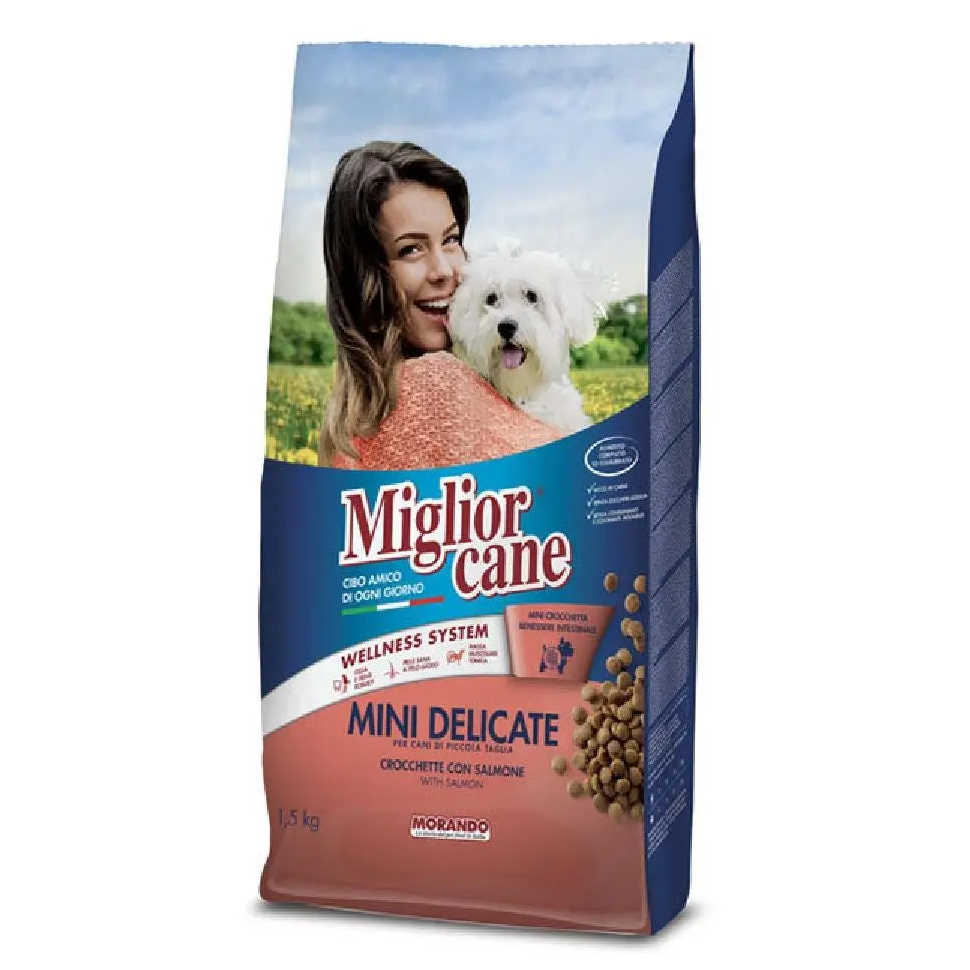 Miglior Cane Mini Delicate con Salmone 1,5 kg - Crocchette per Cani di Piccola Taglia - Morando