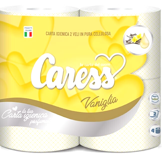 Caress Carta Igienica Prof. Vaniglia 4 Rotoli