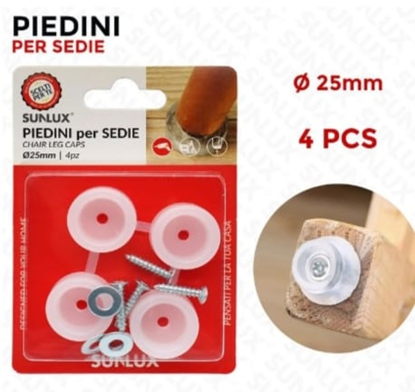 Sunlux Piedini per Sedie 4pz Ø25mm