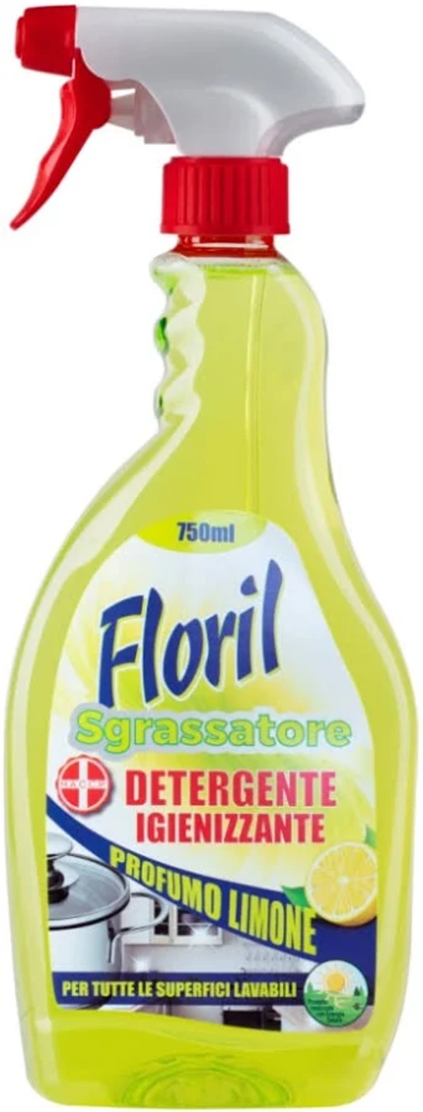 Floril Sgrassatore Detergente Igienizzante 750ml Profumo Limone