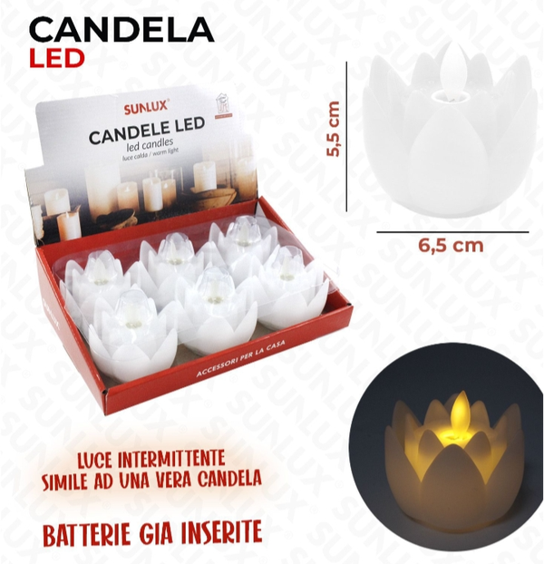 Sunlux Candele Led a Batterie con Fuoco Movibile