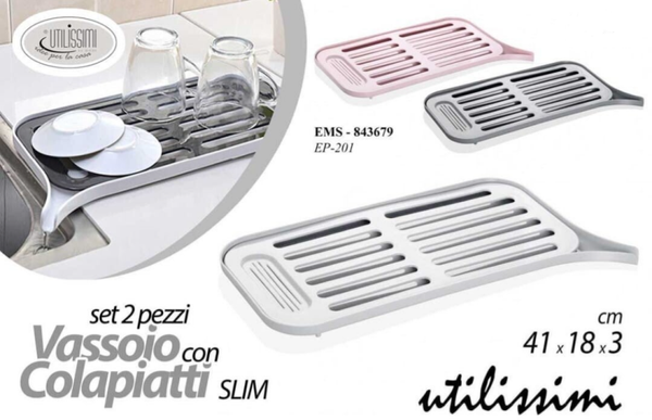 Utilissimi Vassoio con Colapiatti Slim 41 x 18 x 3cm