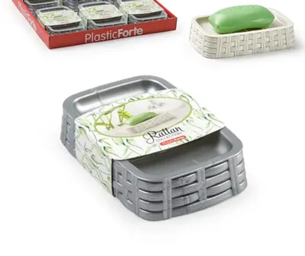 Plastic Forte Porta Saponetta Effetto Rattan