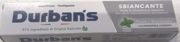 Durbans Dentifricio Sbiancante Fluoro + Bicarbonato con microperle Lucidanti