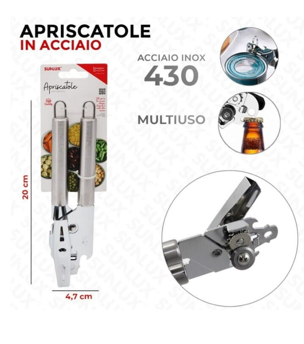 Sunlux Apriscatole Acciaio inox 430 Multiuso