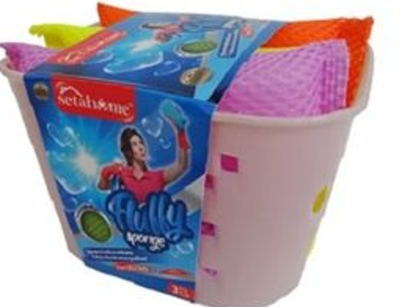 Setahome Set Spugna Multiuso 3pz con Cestino