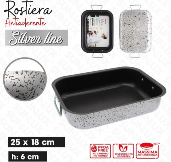 Sunlux Rostiera Teglia Antiaderente 25 x 18cm h 6cm
