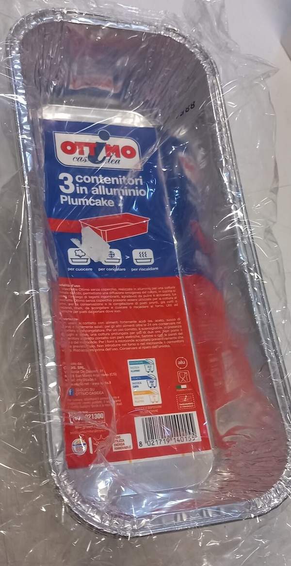 Ottimo 3 Contenitori Allumino Plumcake